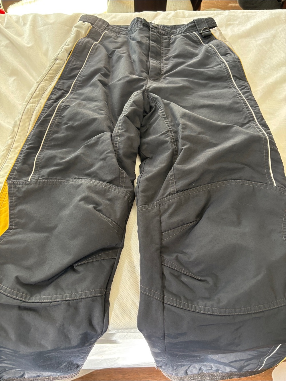 Obermeyer Black Cargo Pants with Yellow and White Accents
